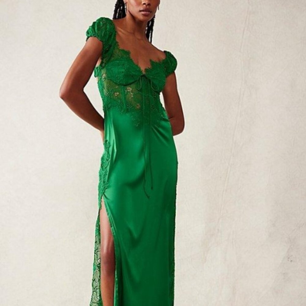 For Love And Lemons Green Maxi Dress